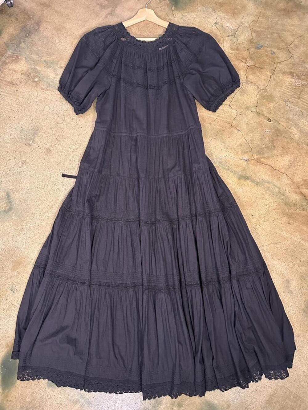 The Great. Black Lace Tiered The Prairie Bird Dress Size S - Picture 2 of 13